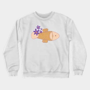 Colorful fish with purple flowers Crewneck Sweatshirt